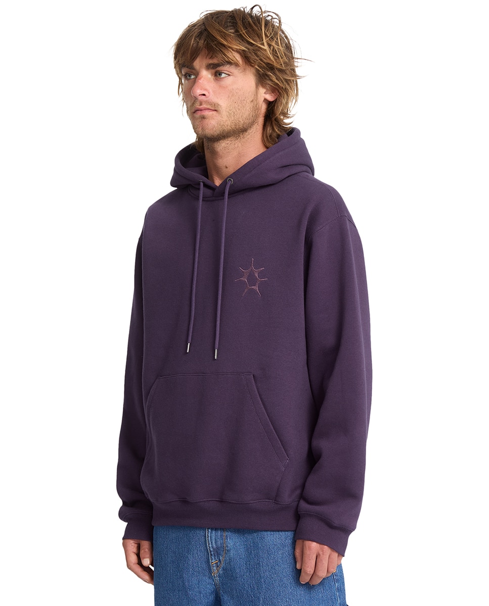 Sudadera de hombre con capucha y dibujo trasero - Volcom - Morado Morado-4