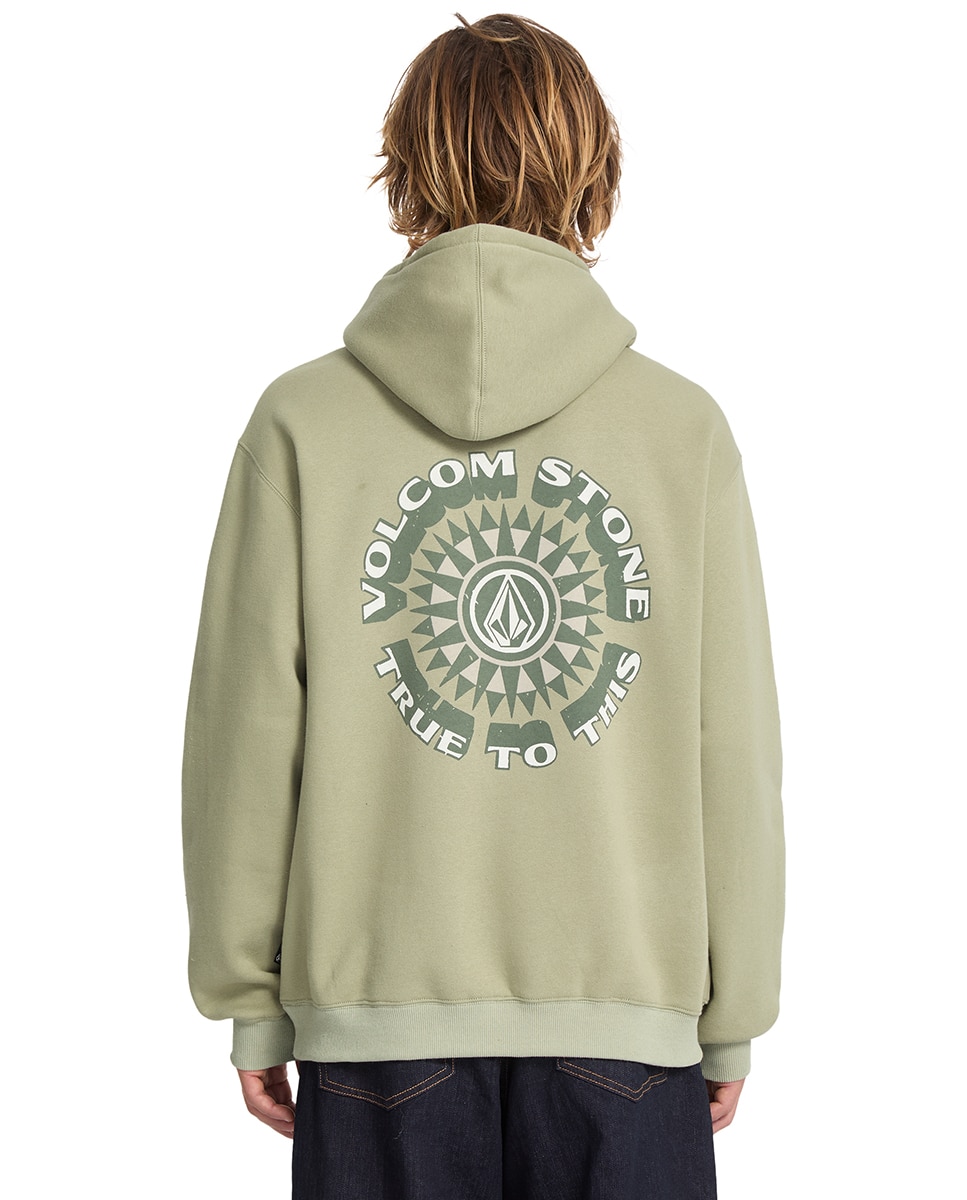 Sudadera de hombre con capucha y dibujo trasero - Volcom - Verde grisáceo Verde grisáceo-3