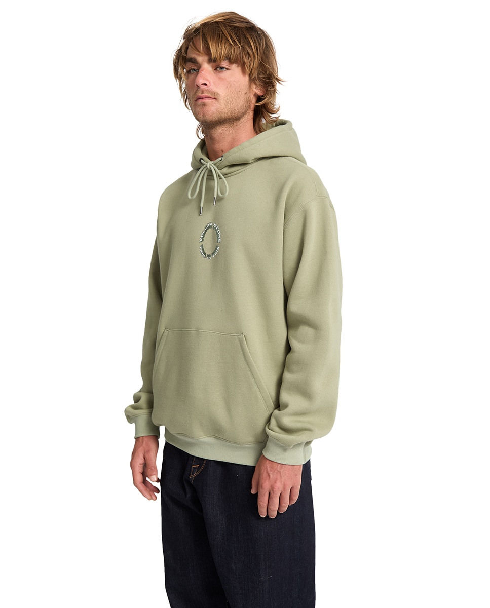 Sudadera de hombre con capucha y dibujo trasero - Volcom - Verde grisáceo Verde grisáceo-4