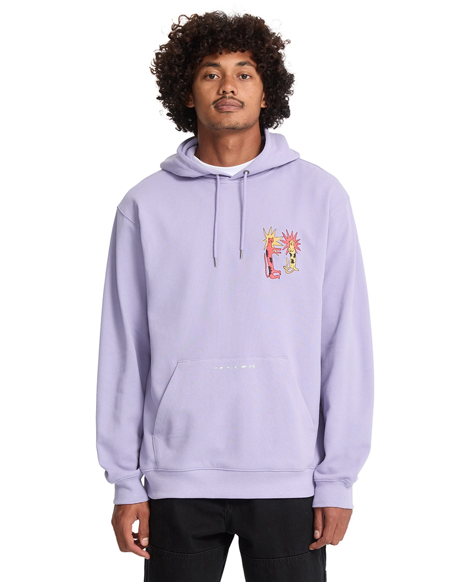 Imagen 0 de Sudadera de hombre con capucha y bolsillo canguro Lila / Blanco