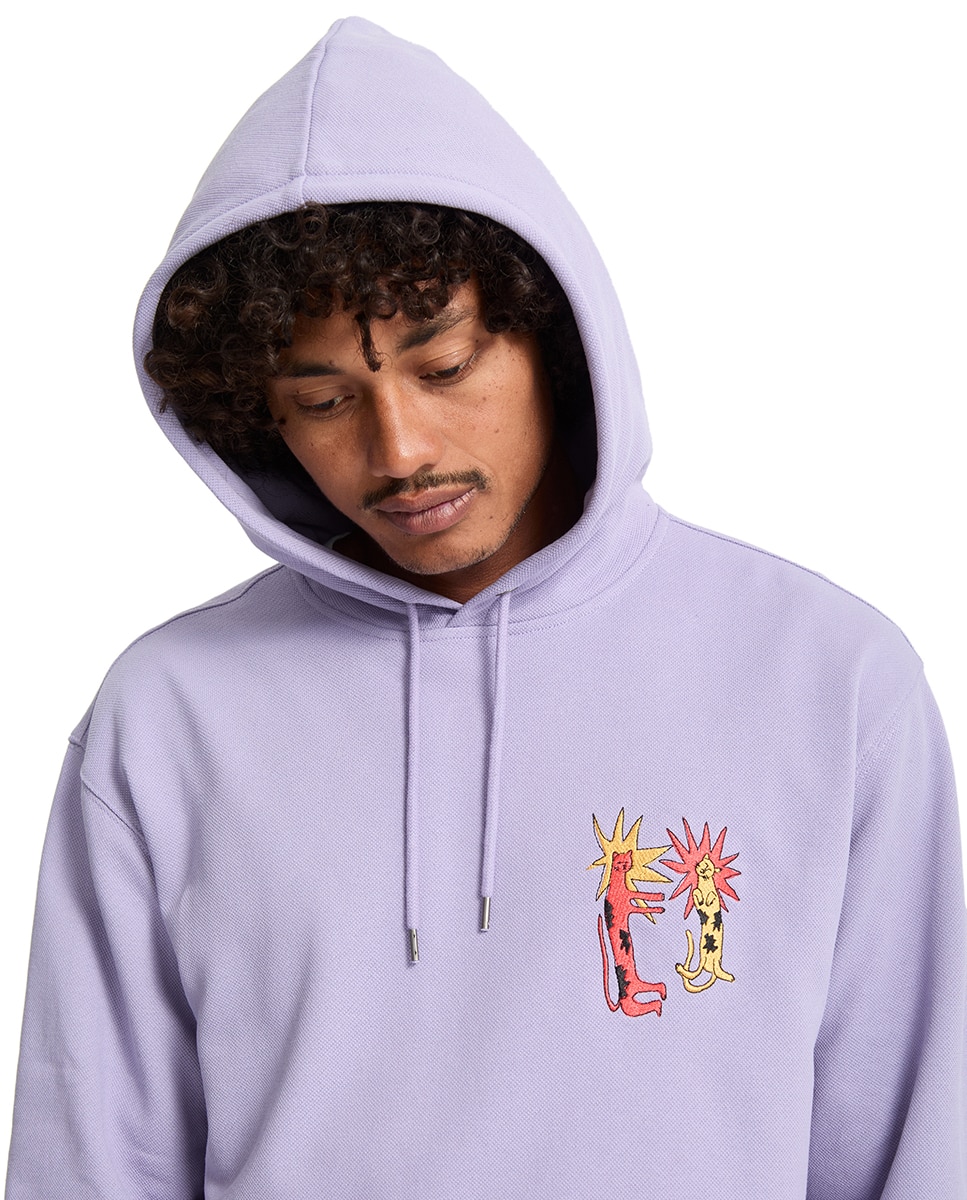 Sudadera de hombre con capucha y bolsillo canguro - Volcom - Lila / Blanco Lila / Blanco-5