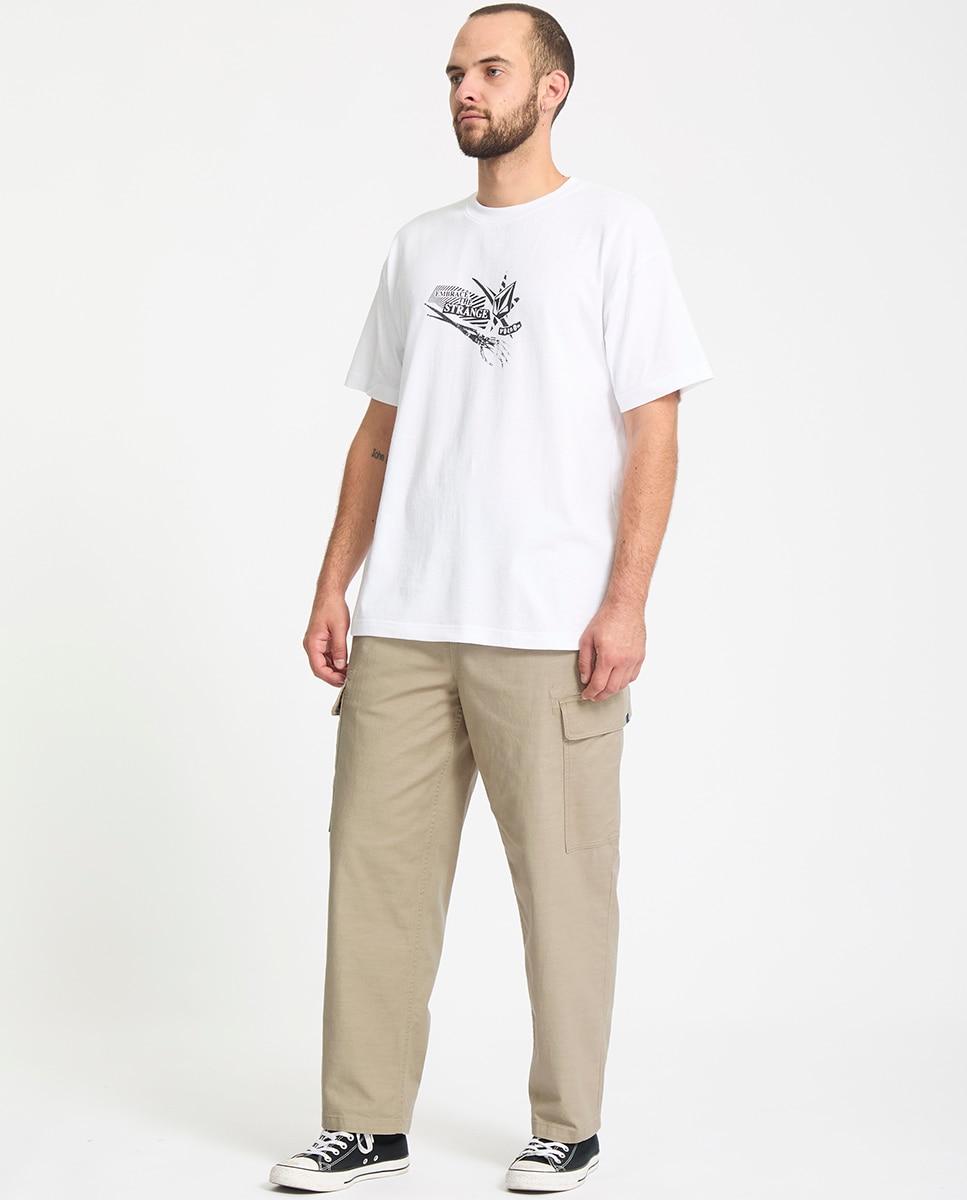 Volcom - Pantalón cargo de hombre con cintura elástica y corte loose tapered.