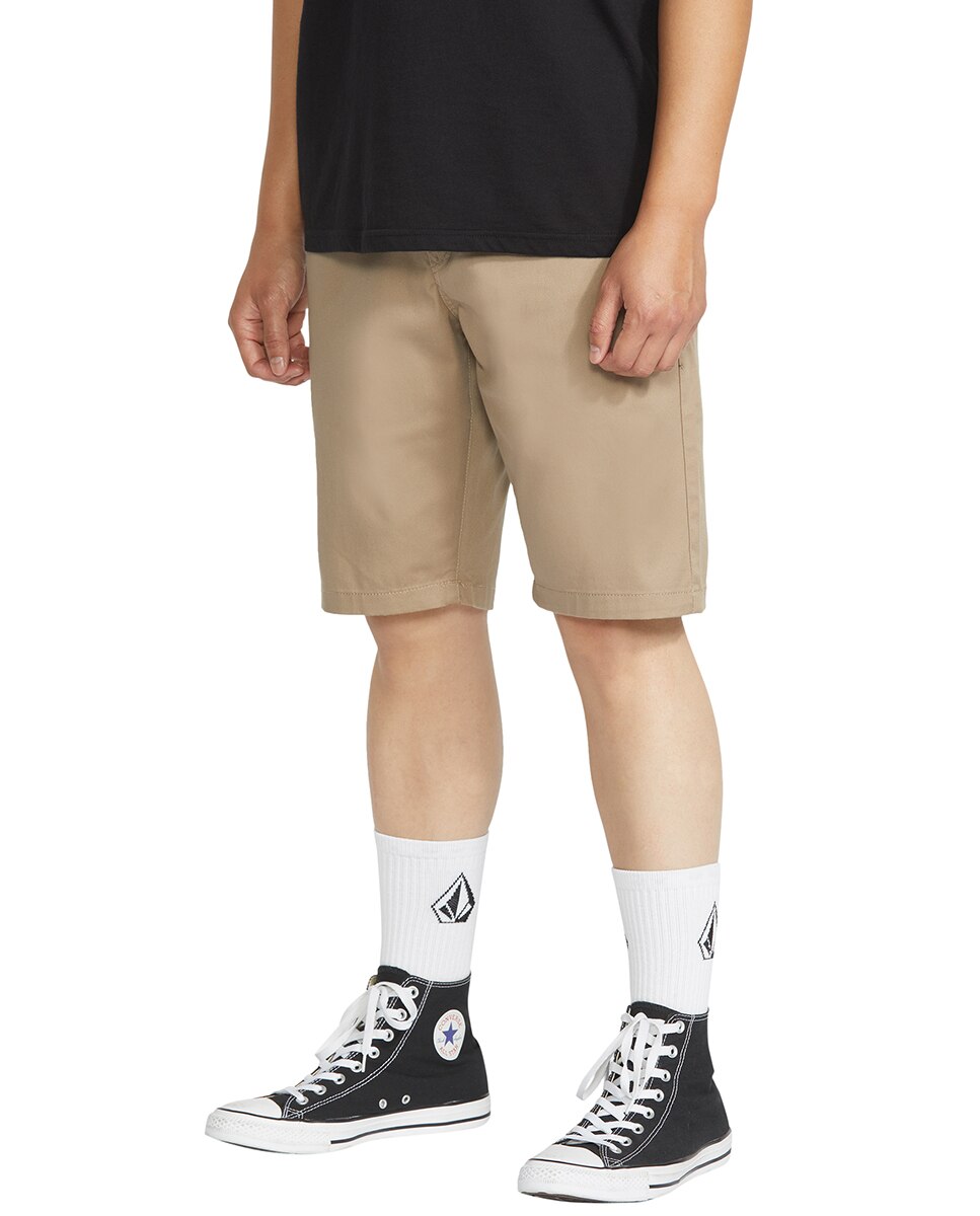 Bermuda de hombre lisa tipo chino - Volcom - Kaki Kaki-4
