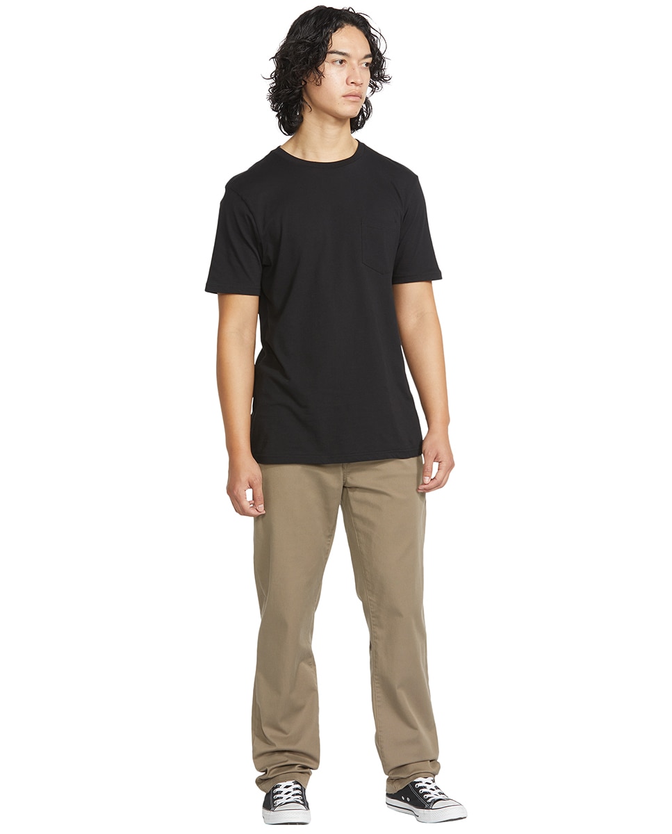 Chino de hombre con corte regular - Volcom - Kaki Kaki-3