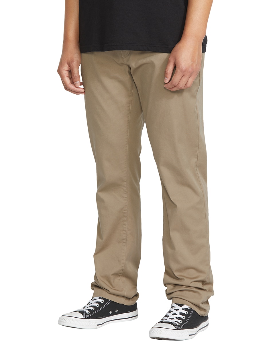 Chino de hombre con corte regular - Volcom - Kaki Kaki-4
