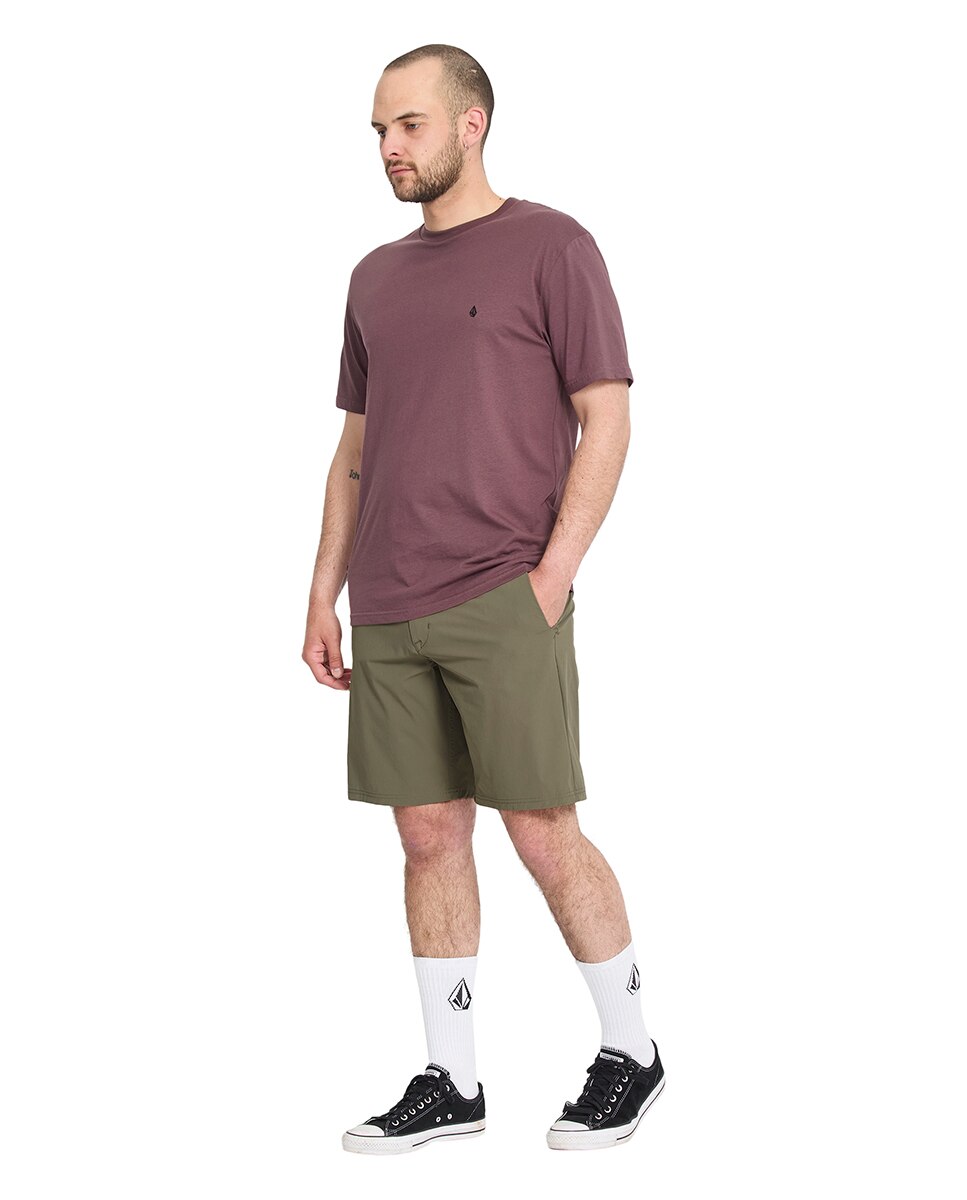 Bermuda de hombre lisa - Volcom - Verde militar Verde militar-3