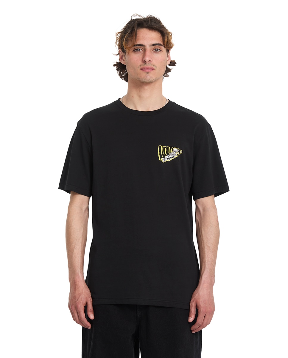 Camiseta de hombre de manga corta y cuello redondo - Volcom - Negro Negro-1