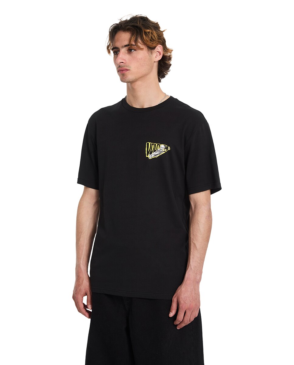 Camiseta de hombre de manga corta y cuello redondo - Volcom - Negro Negro-4