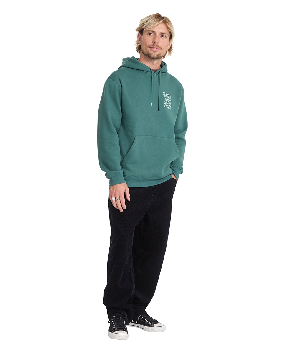 Sudadera de hombre azul con capucha - Volcom - Negro Verde azulado-3