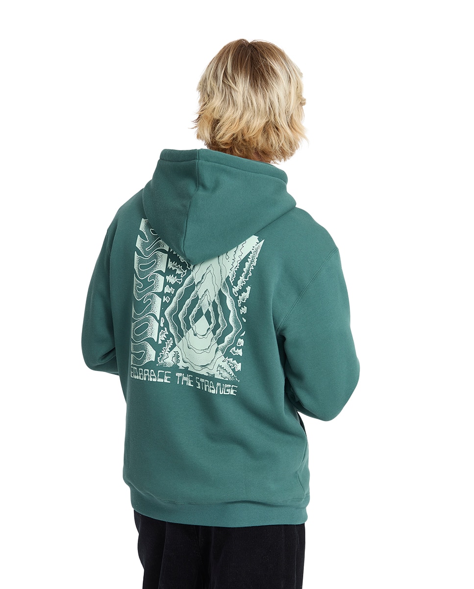 Sudadera de hombre azul con capucha - Volcom - Negro Verde azulado-4