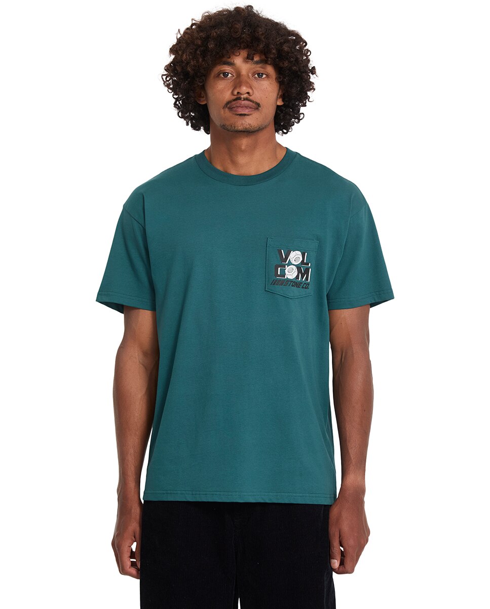 Imagen 0 de Camiseta de hombre de manga corta y cuello redondo Verde azulado