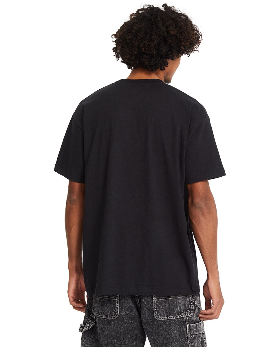 Camiseta de hombre de manga corta y cuello redondo - Volcom - Burdeos Negro-2
