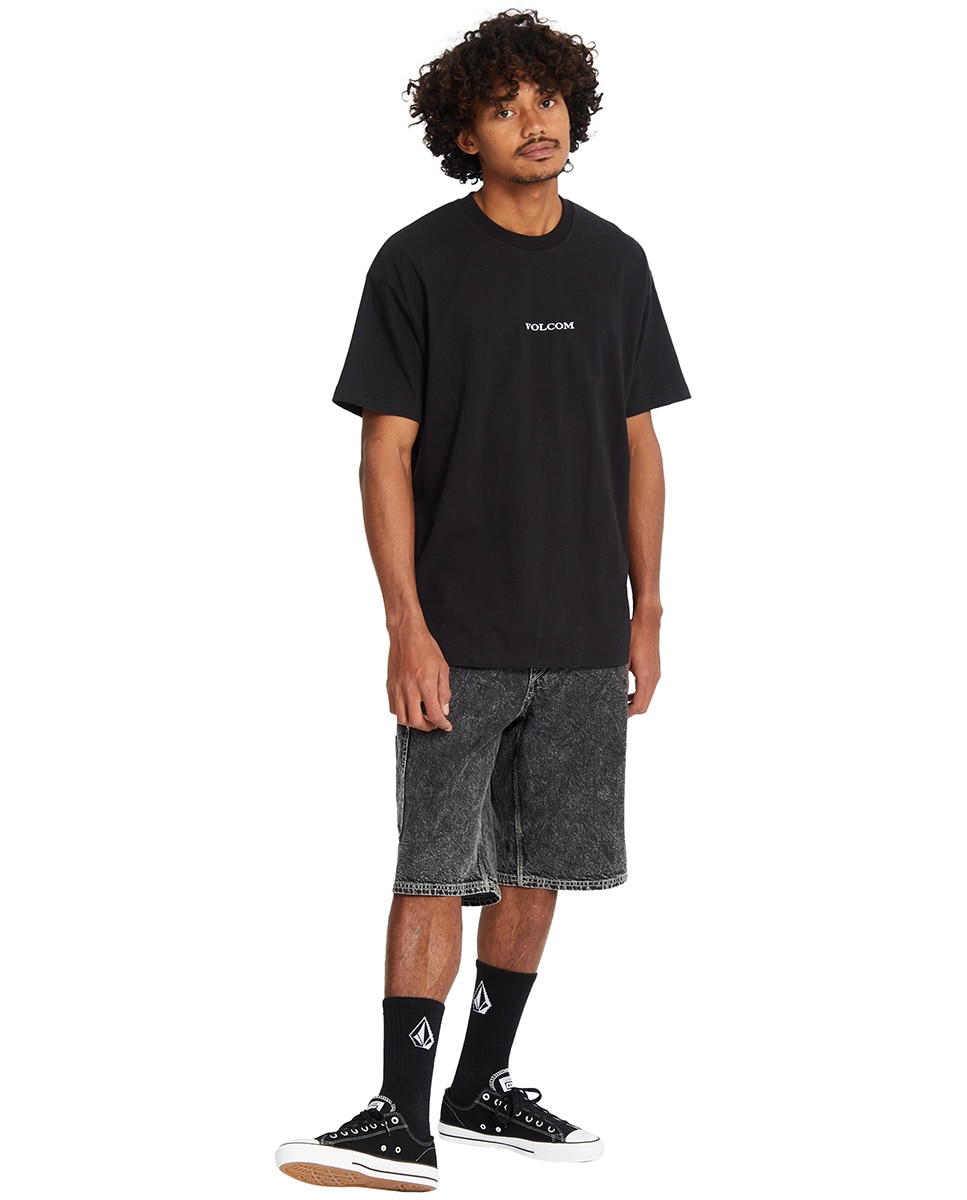 Camiseta de hombre de manga corta y cuello redondo - Volcom - Burdeos Negro-3