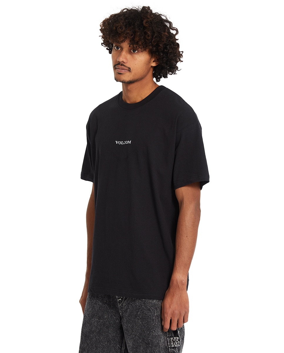 Camiseta de hombre de manga corta y cuello redondo - Volcom - Burdeos Negro-4