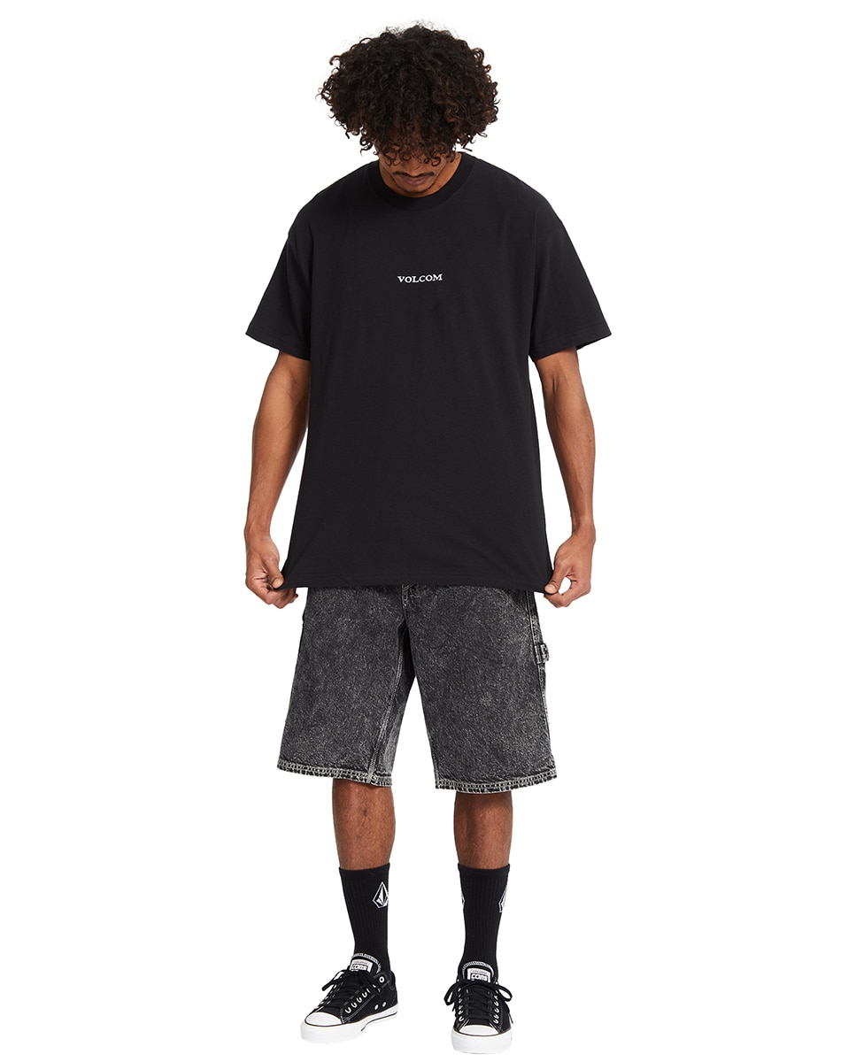 Camiseta de hombre de manga corta y cuello redondo - Volcom - Burdeos Negro-5