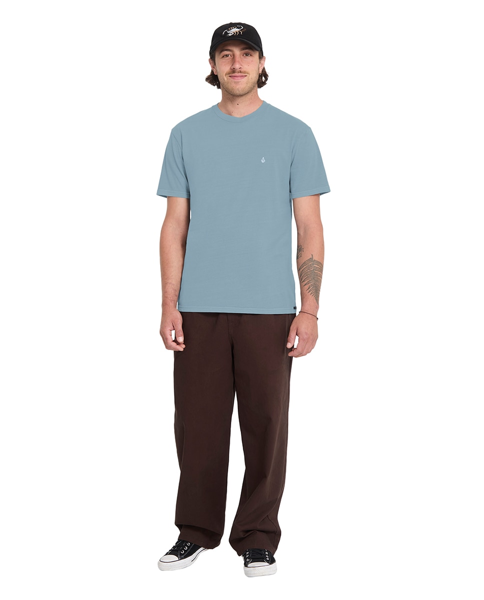 Camiseta de hombre de manga corta y cuello redondo - Volcom - Azul claro Azul claro-3