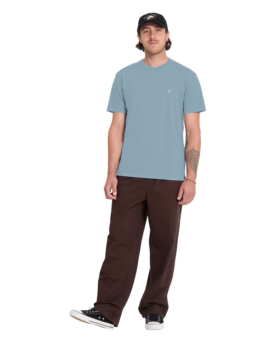 Camiseta de hombre de manga corta y cuello redondo - Volcom - Azul claro Azul claro-4
