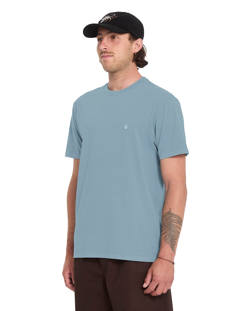 Camiseta de hombre de manga corta y cuello redondo - Volcom - Azul claro Azul claro-5