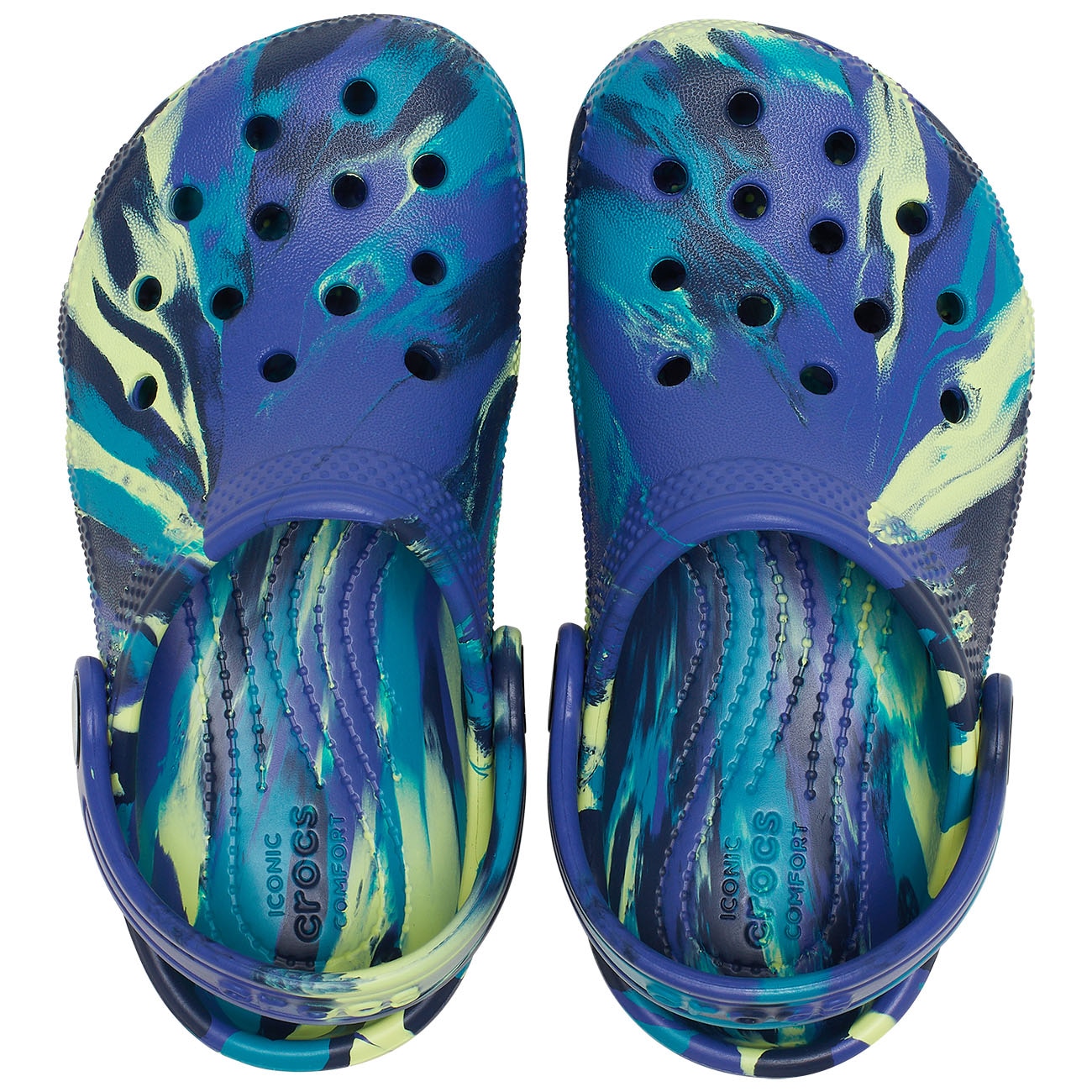 Zuecos de bebés Classic Marbled Clog Crocs - Azul Azul-3