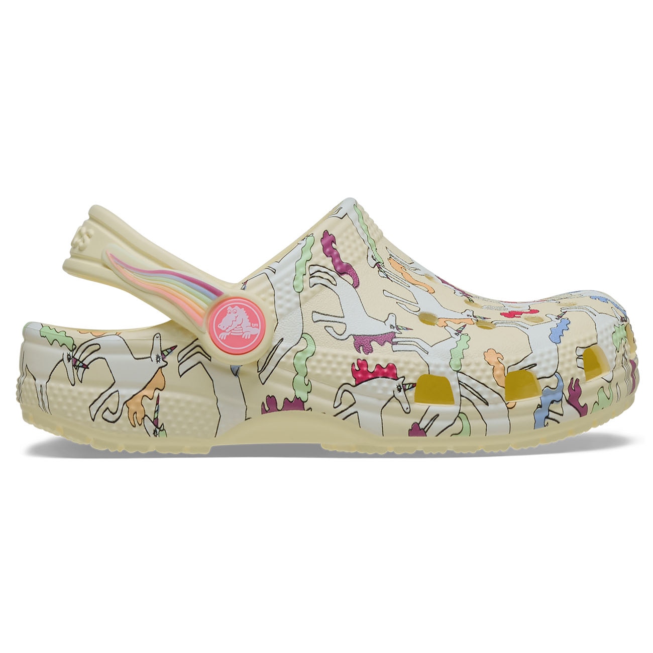 Imagen 0 de Zuecos de bebés Classic Unicorn Graphic Clog T Crocs Amarillo