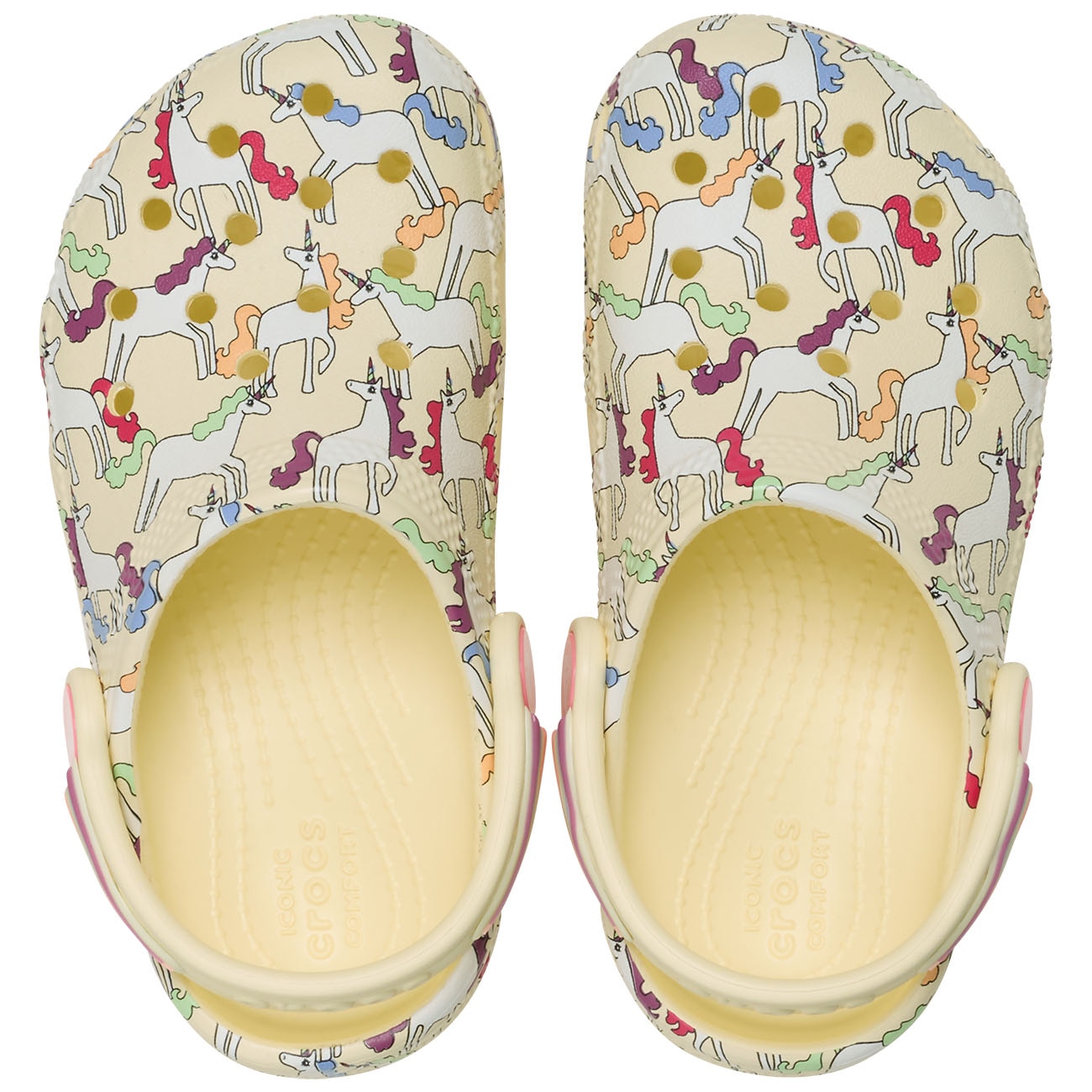 Zuecos de bebés Classic Unicorn Graphic Clog T Crocs - Amarillo Amarillo-3