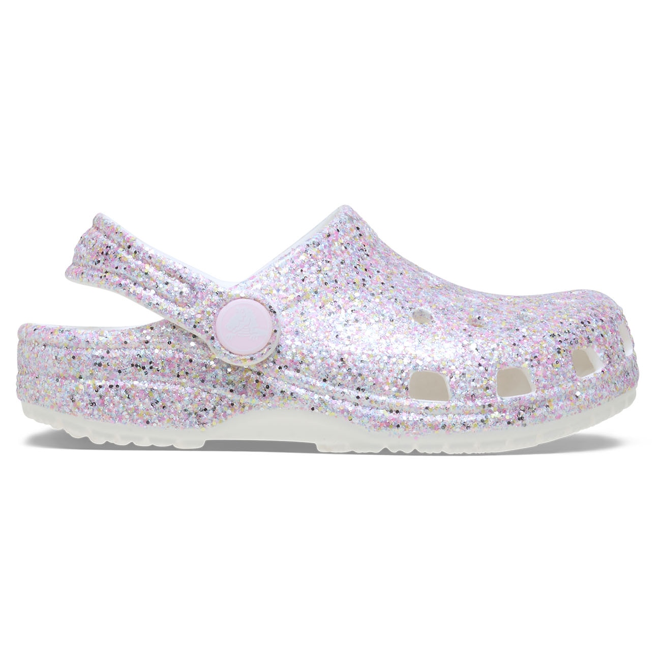 Imagen 0 de Zuecos de bebés Classic Fantasy Glitter Clog T Crocs Blanco
