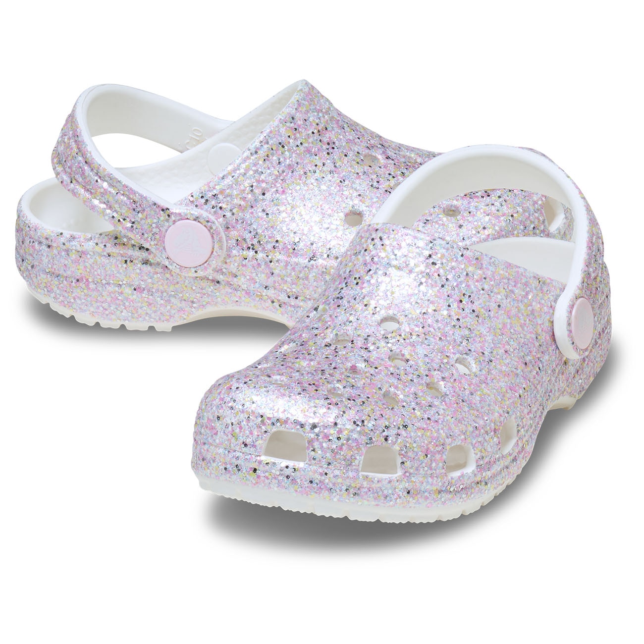 Zuecos de bebés Classic Fantasy Glitter Clog T Crocs - Blanco Blanco-2