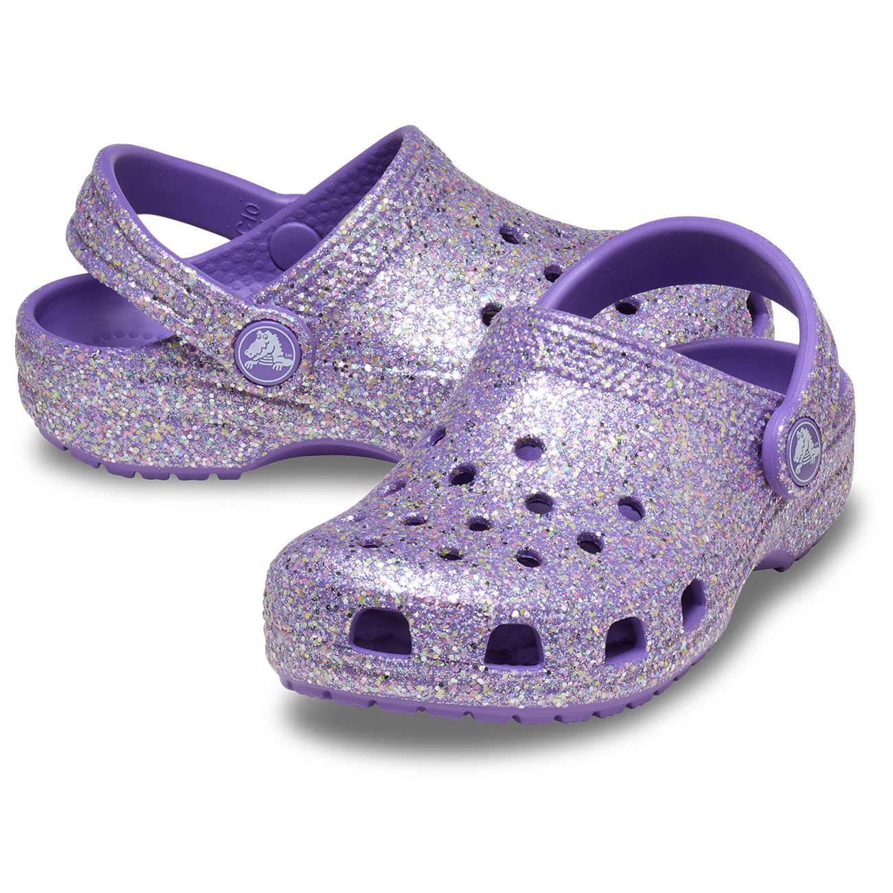 Zuecos de bebés Classic Fantasy Glitter Clog T Crocs - Morado Morado-2