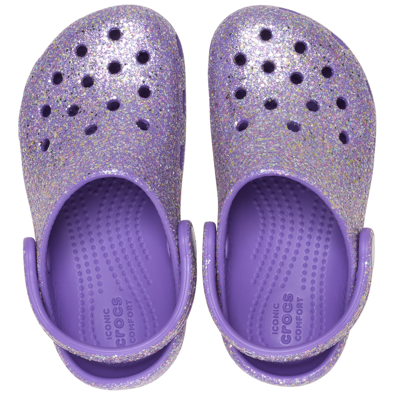 Zuecos de bebés Classic Fantasy Glitter Clog T Crocs - Morado Morado-3
