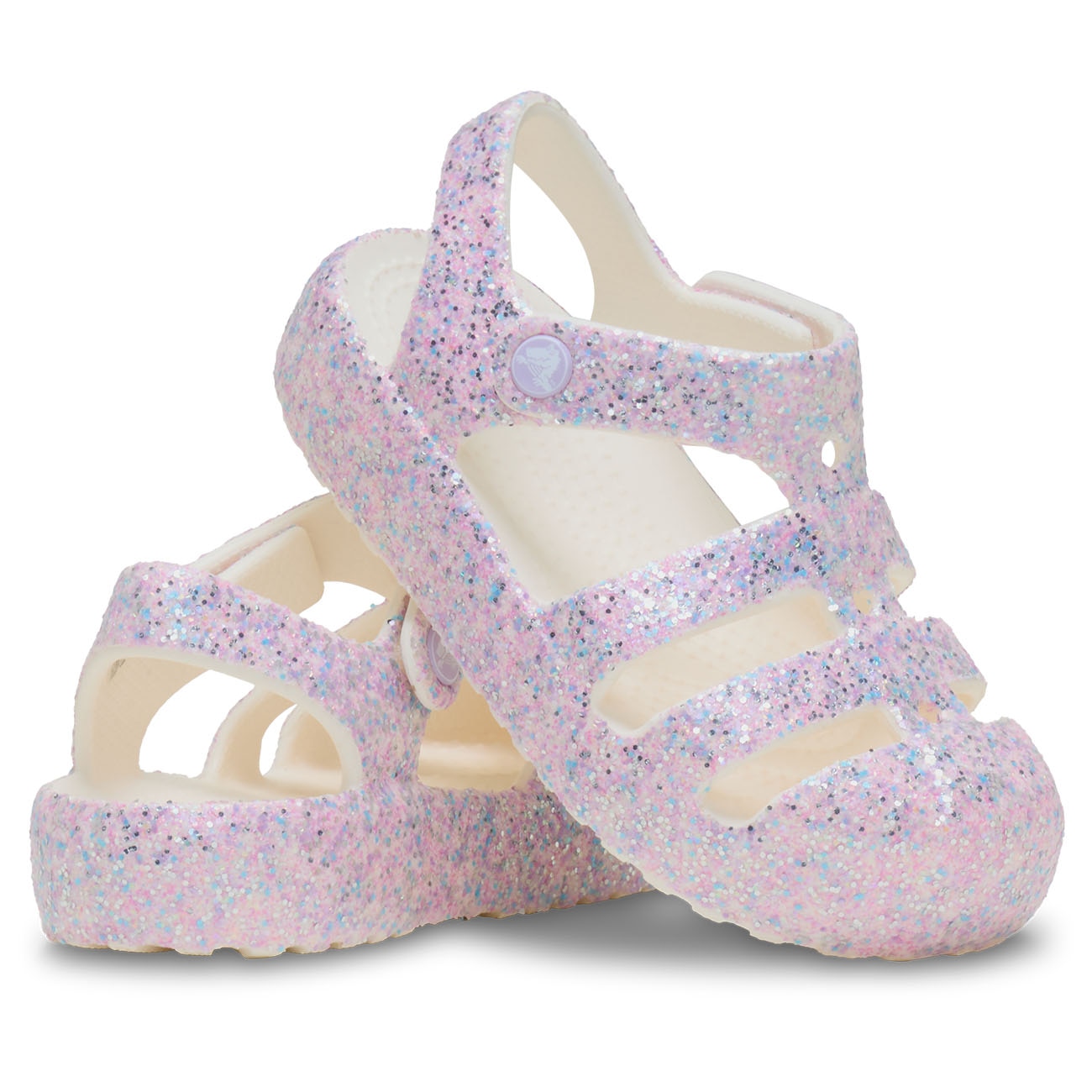 Imagen 2 de Sandalias de bebés Classic Glitter Fisherman T Crocs - Blanco Blanco