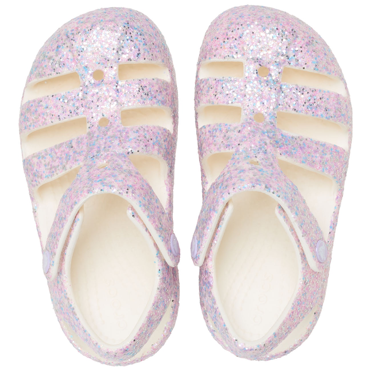 Imagen 3 de Sandalias de bebés Classic Glitter Fisherman T Crocs - Blanco Blanco