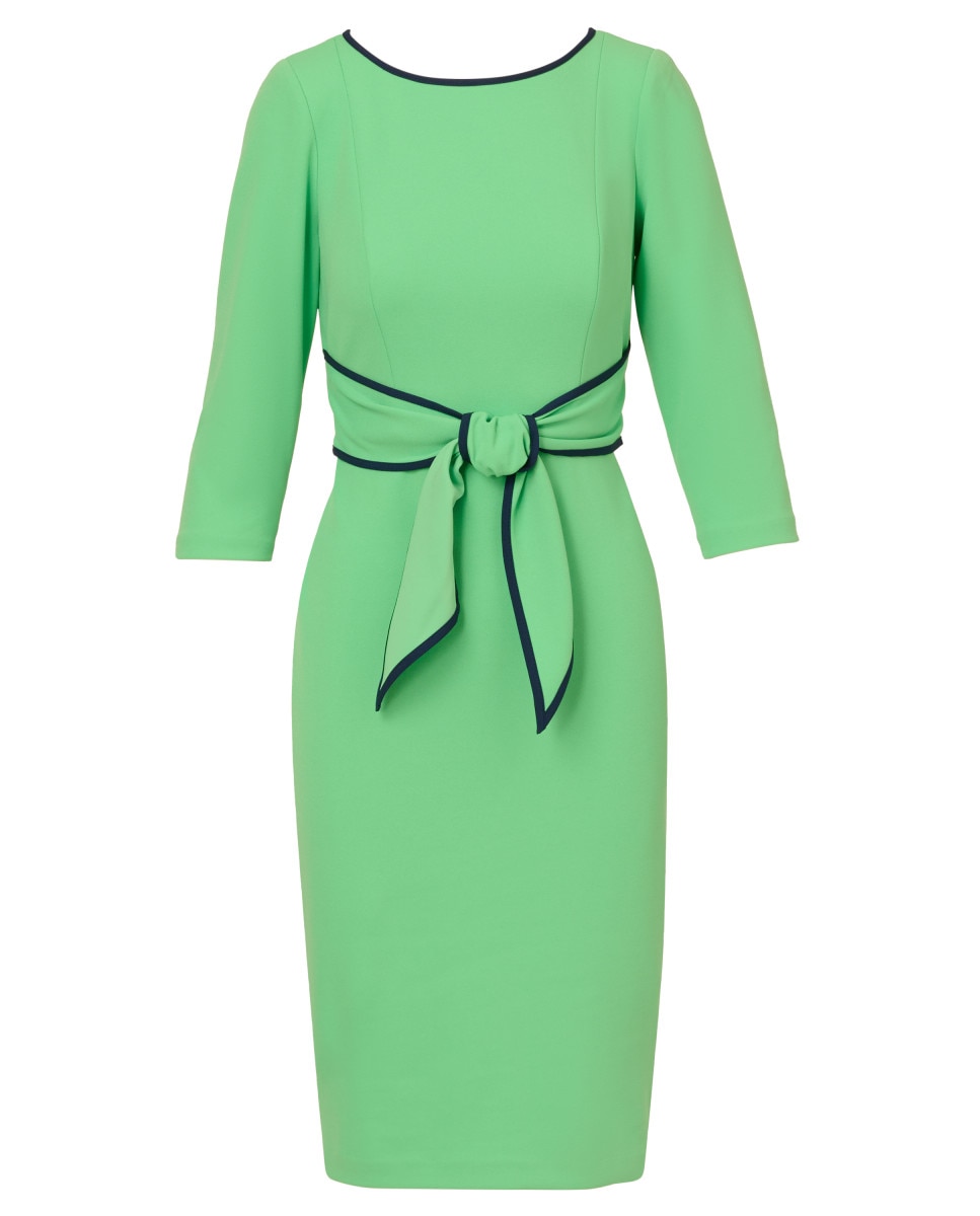 Vestido con cinturón y falda tubo - Adrianna Papell - Verde claro Verde claro-6