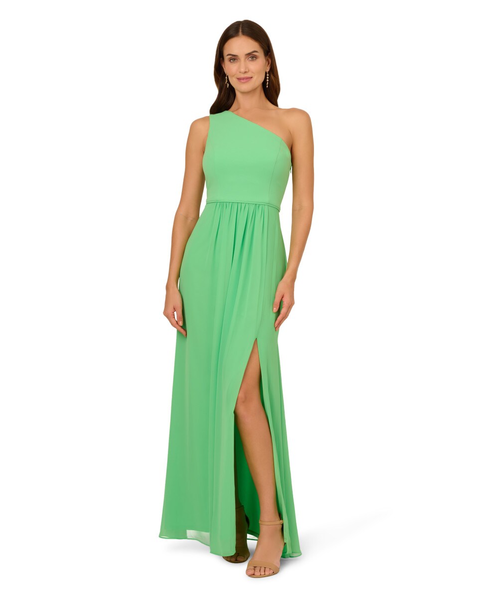 Adrianna Papell Vestido Bordado Vestido Noche Adrianna Papell Mujer -  Escote Hombro Con Cuentas - Largo Elegante Para Bodas Y Eventos Vestido  Evento Especial Bodas, image size:967x1200