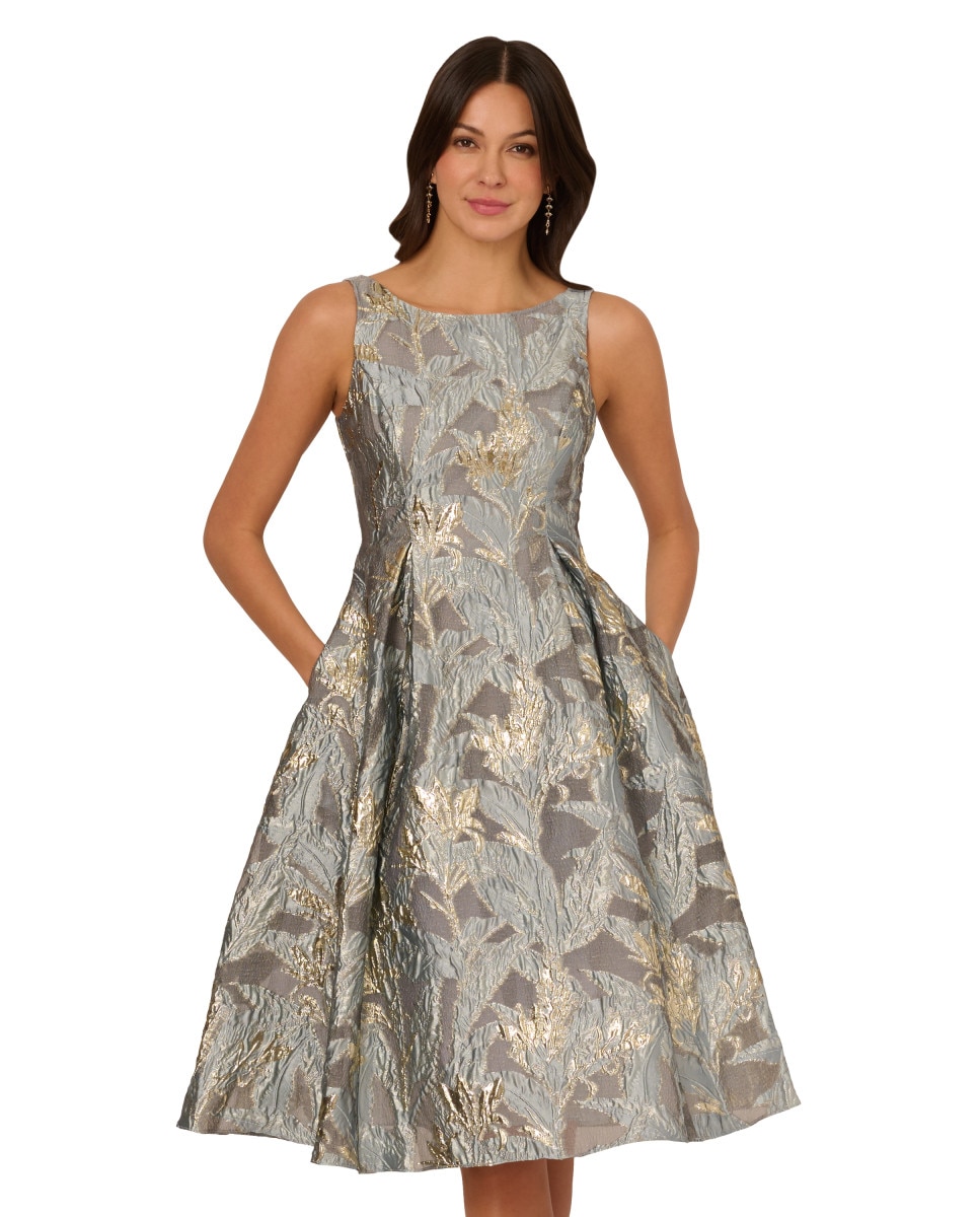 Adrianna Papell - Vestido midi de mujer floral.