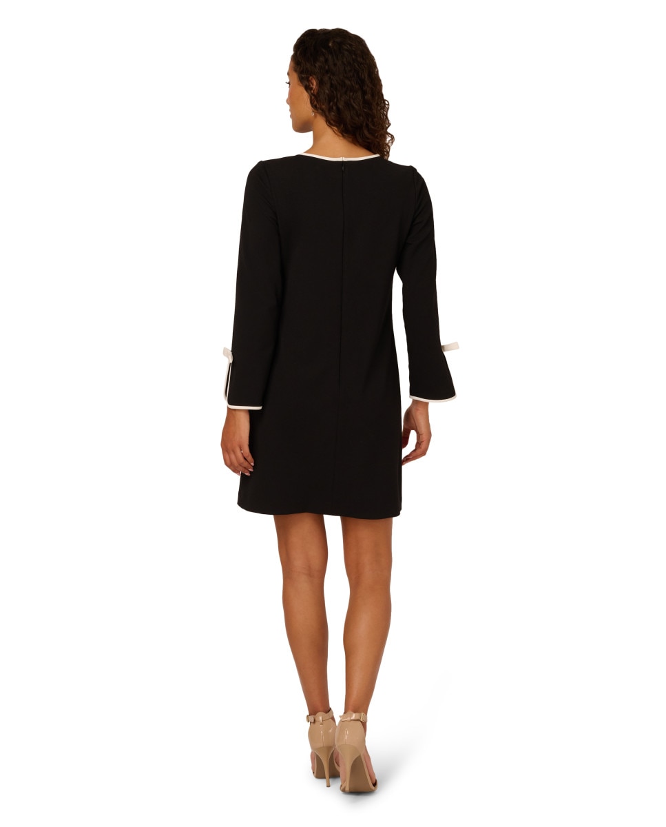 Vestido corto de manga larga - Adrianna Papell - Negro Negro-3