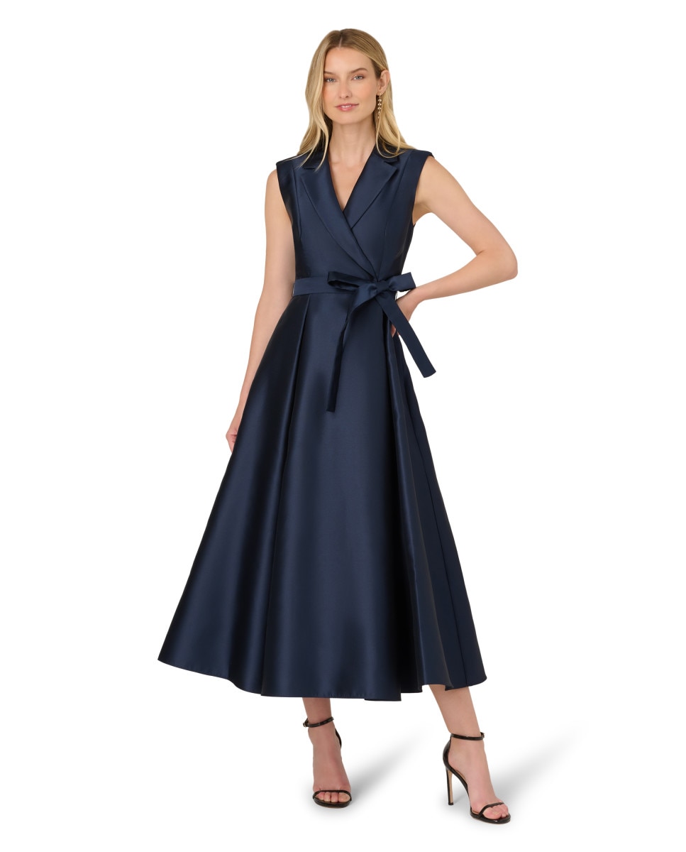 Vestido midi de mujer liso - Adrianna Papell - Azul marino Azul marino-1