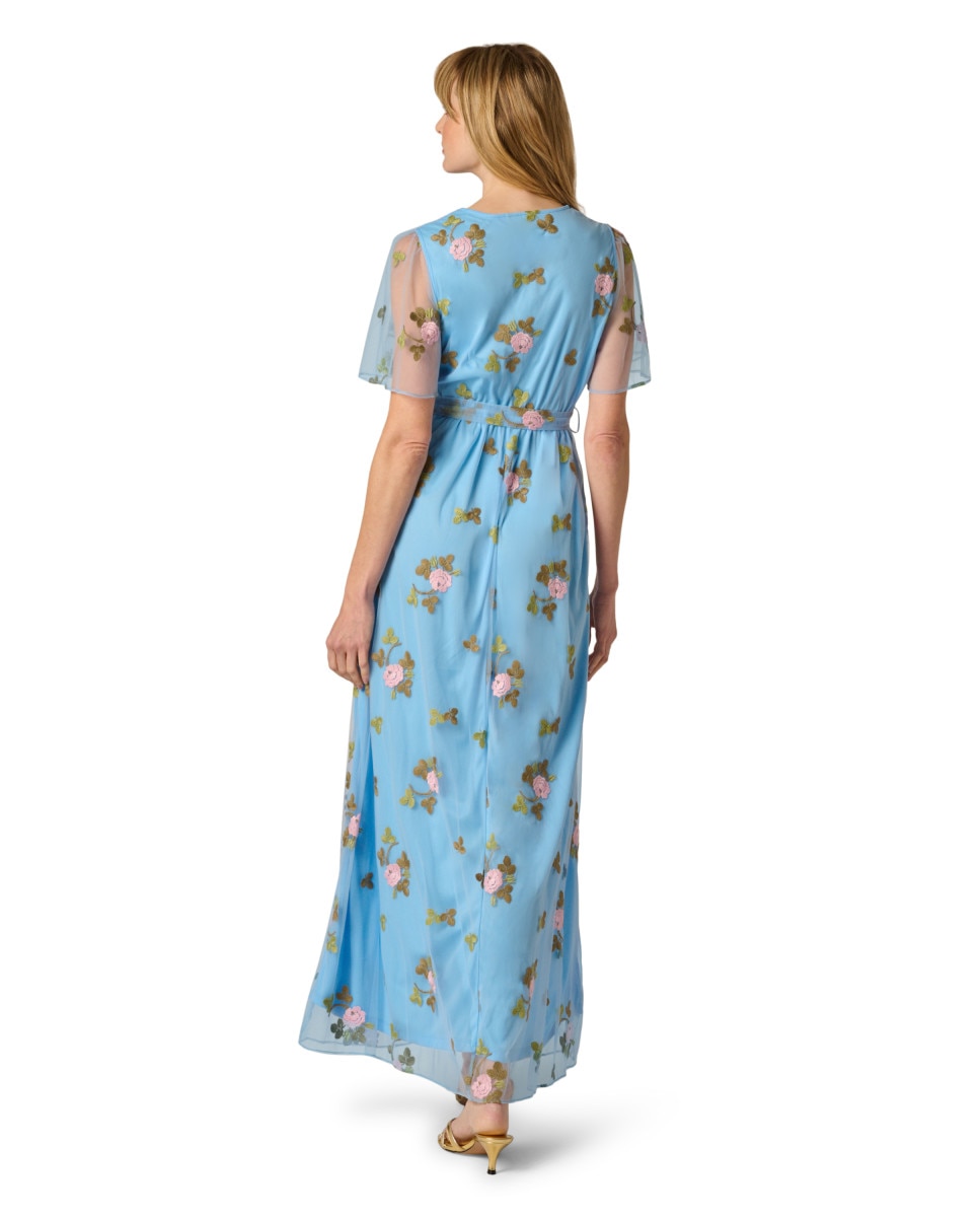 Vestido floral con escote cruzado - Adrianna Papell - Azul celeste Azul celeste-2