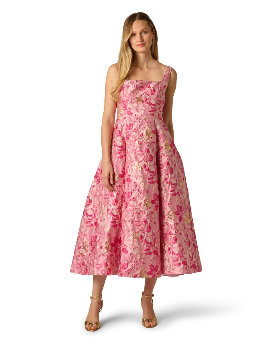 Adrianna Papell - Vestido mikado de tirantes con bolsillos.