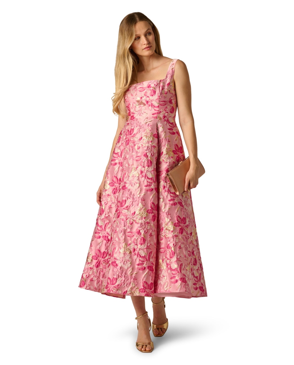 Vestido mikado de tirantes con bolsillos - Adrianna Papell - Multicolor Multicolor-3