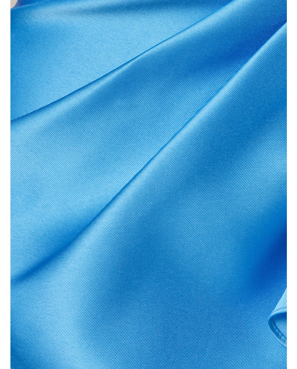 Vestido drapeado con escote asimétrico - Adrianna Papell - Azul Azul-4