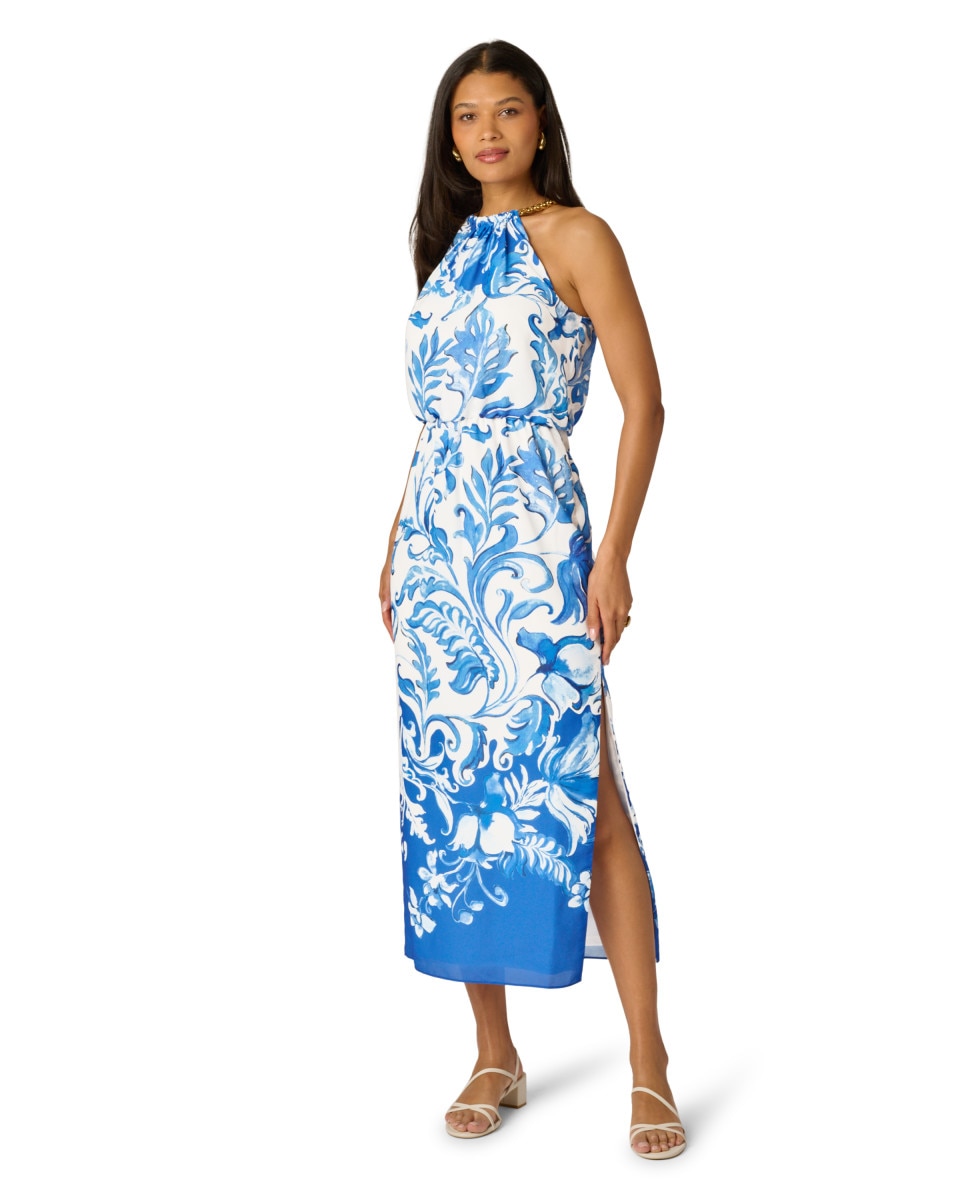 Imagen 0 de Vestido floral con escote halter