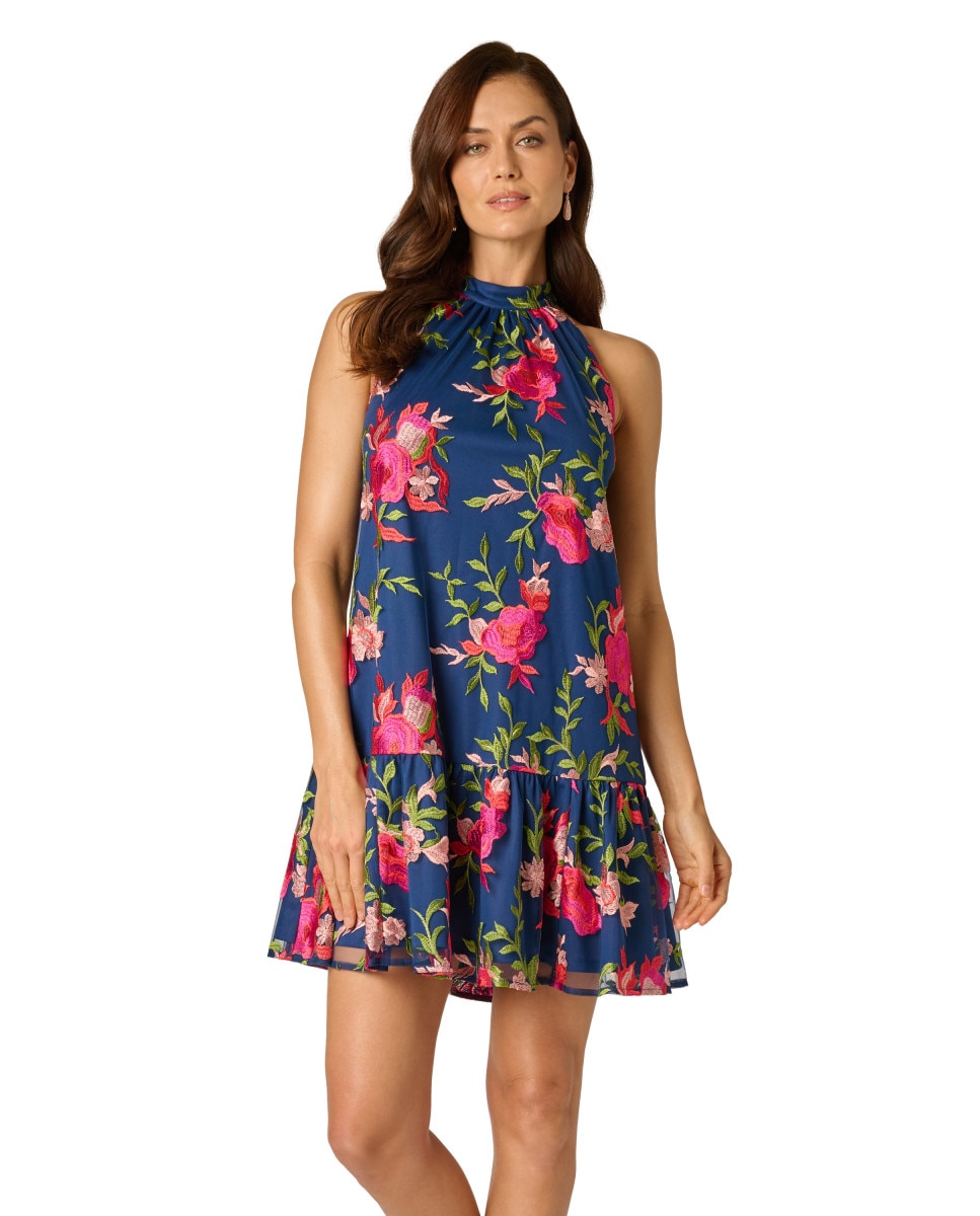 Vestido floral con escote halter - Adrianna Papell - Multicolor Multicolor-1