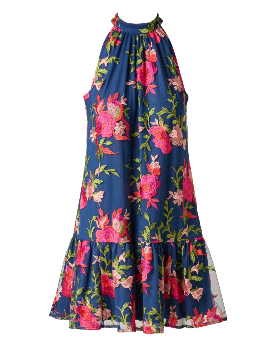 Vestido floral con escote halter - Adrianna Papell - Multicolor Multicolor-5