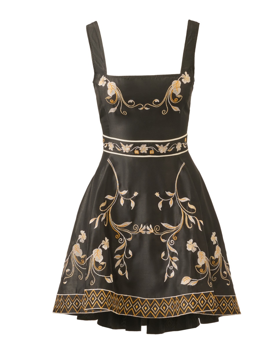 Vestido floral con escote cuadrado - Adrianna Papell - Negro Negro-5