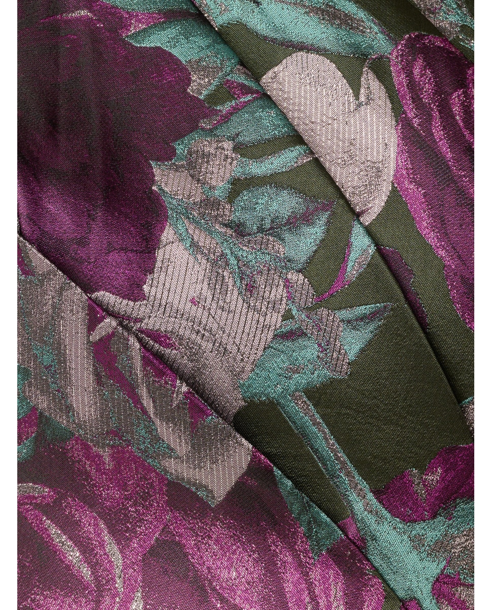 Vestido largo con escote asimétrico y volante - Adrianna Papell - Multicolor Multicolor-4