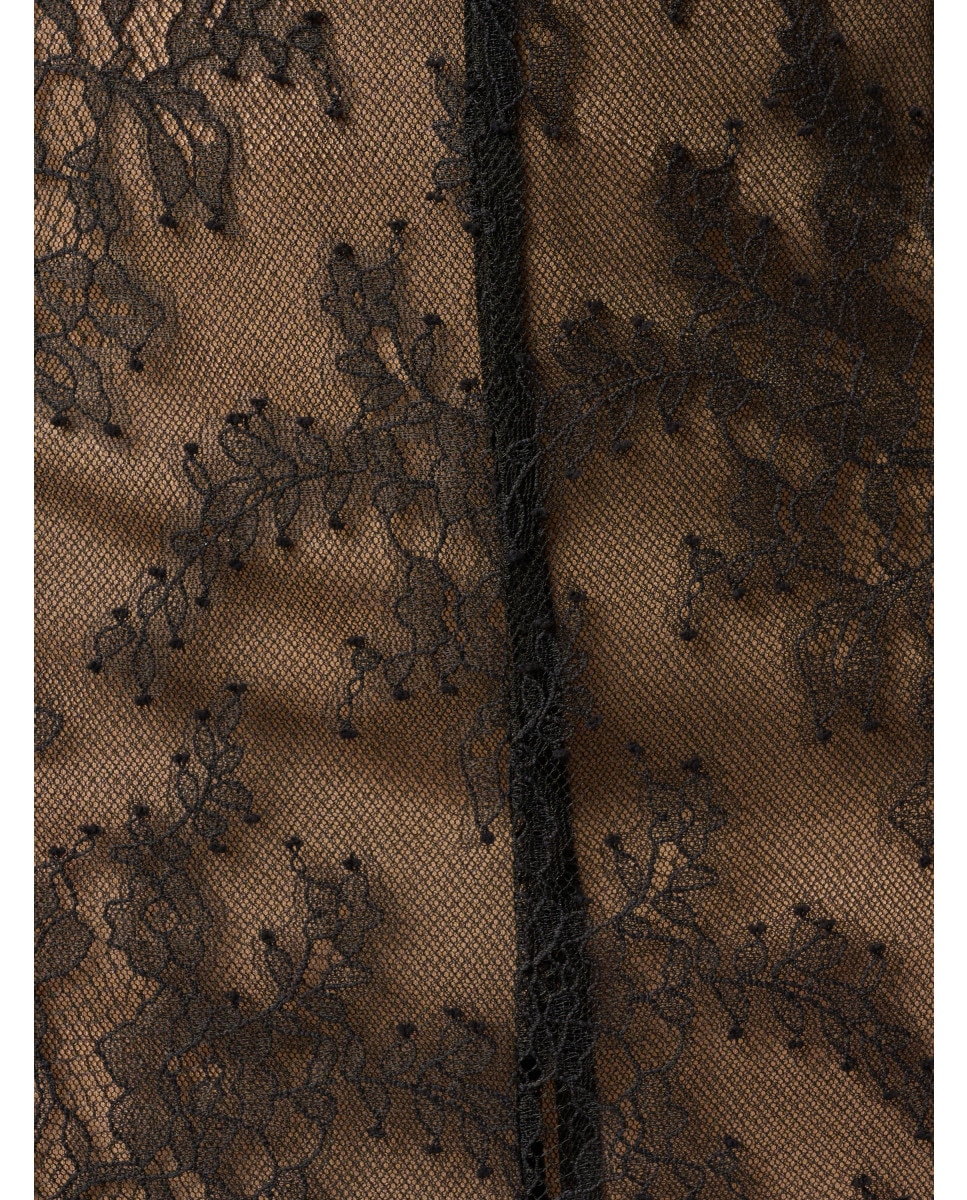 Vestido con encaje de tirantes - Adrianna Papell - Negro Negro-4