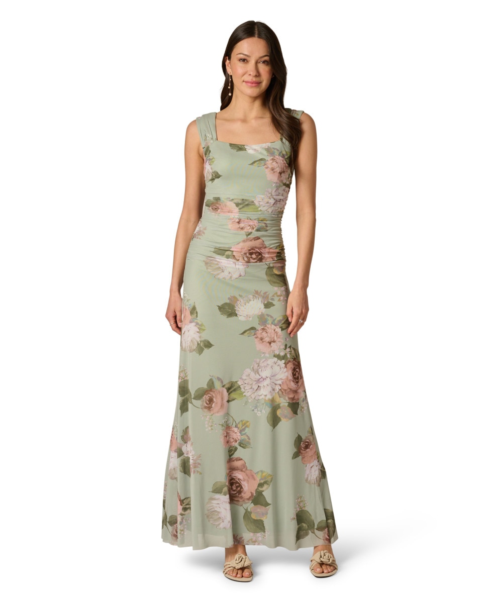 Imagen 0 de Vestido floral drapeado de tirantes