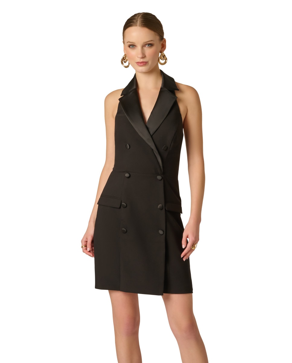 Adrianna Papell - Vestido abotonado estilo esmoquin.