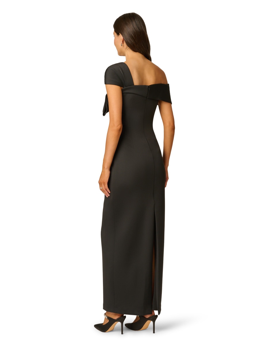 Imagen 2 de Vestido palabra de honor con drapeado y lazo - Adrianna Papell - Negro Negro