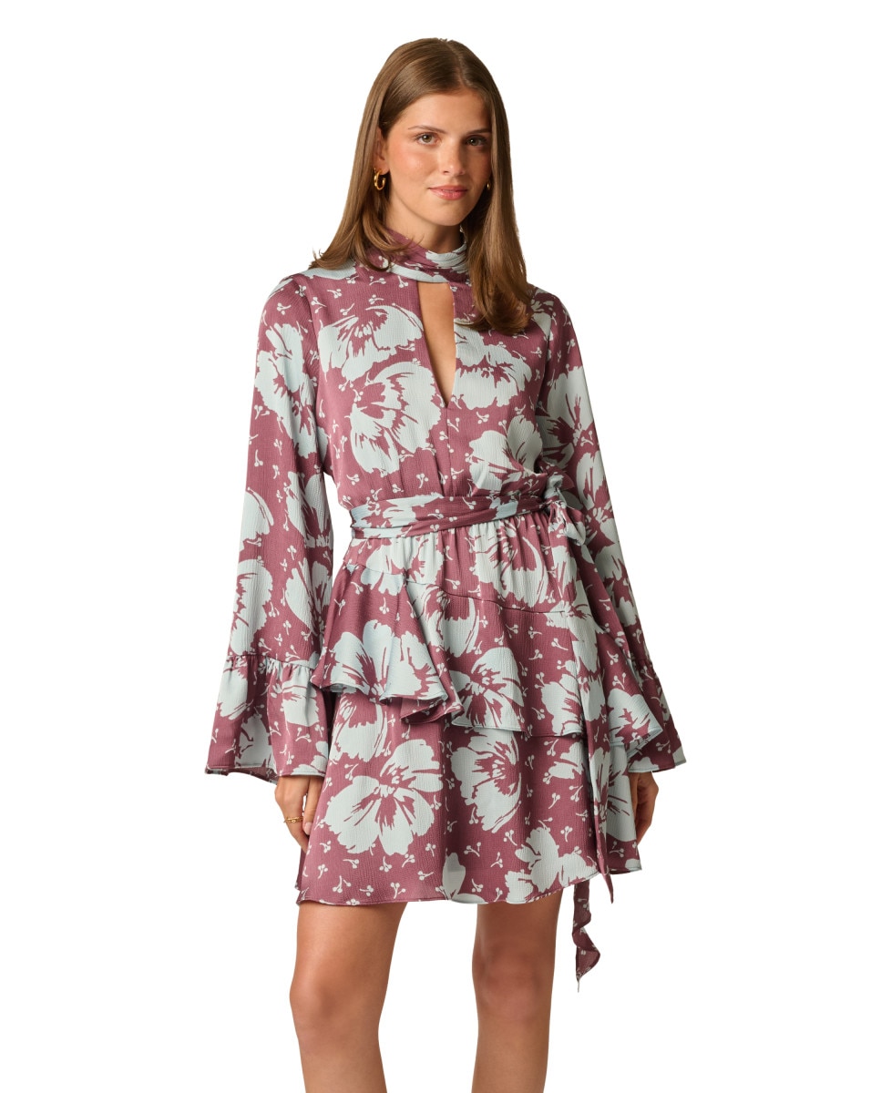 Imagen 1 de Vestido floral de manga acampanada - Adrianna Papell - Multicolor Multicolor